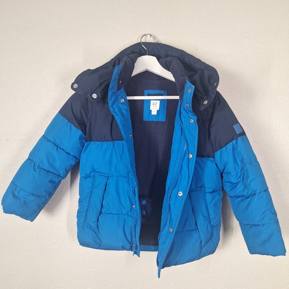 Kids Puffer Jacket ColdControl GAP Blue Size S - Picture 4 of 10
